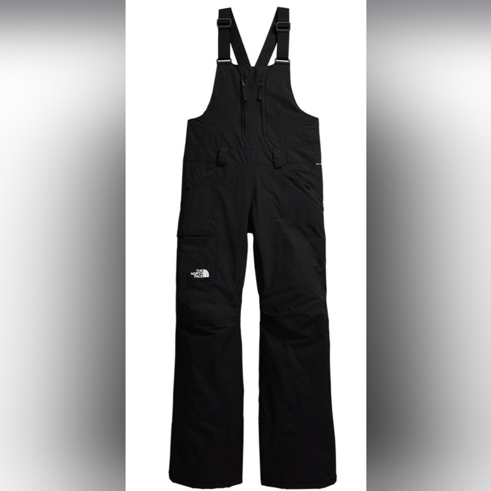 The North Face Black Insulated Snow Bibs with Adjustable Straps